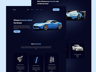 AutoVista - car rental service website automotive car booking car design car rent car service car website clean ui home page interface landing page luxury car minimal minimalism rental car transport ui visual design ux ux design vehicles website