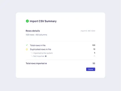 CSV File Import - Summary b2b csv data data import import saas ui ux