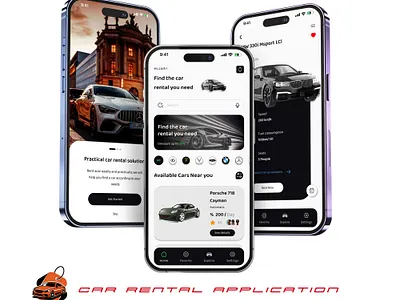 Car rental application graphic design ui