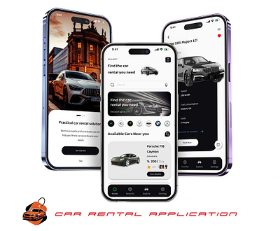 Car rental application graphic design ui