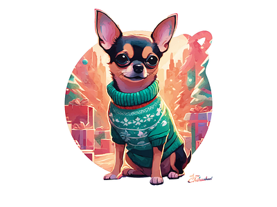 Oh my chihuahua! 011 animal chihuahua christmas design glam illustation oh my chihuahua oh my firulais