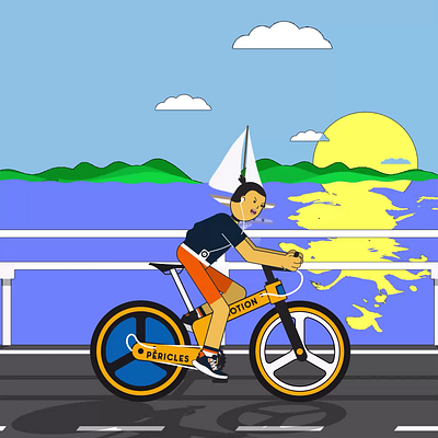 Bike Cycle animation bikecycle characteranimation duikbassel flatdesign motion graphics motiondesign rigging