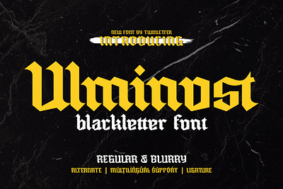 Ulminost - Blackletter Font beer blackletter branding certificate decorative display elegant font gothic letter packaging strong tattoo victorian western