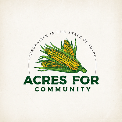 Acres For Community Logo brand identity branding corn corn logo design emblem graphic design illustration logo logo design