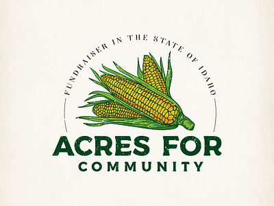 Acres For Community Logo brand identity branding corn corn logo design emblem graphic design illustration logo logo design