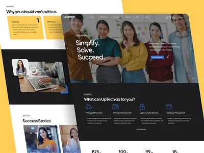 IT Solutions and Services Website Design Template - UpTech clean creative design digital agency website digital business information technology interface it company website it service website it solution website layout minimal startup website technology website web design website