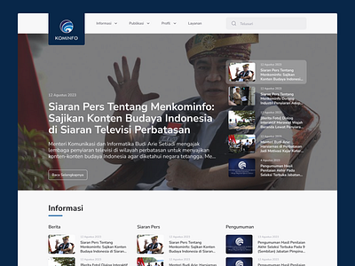 Kemkominfo Home Screen Redesign blue case study headline hero section heuristic case study heuristic evaluation highlight home screen kemkominfo kominfo landing page ministry site ministry website news app redesign ui redesign ux redesign web redesign