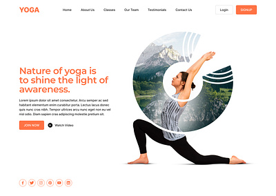 Yoga Landing Page graphic design ui