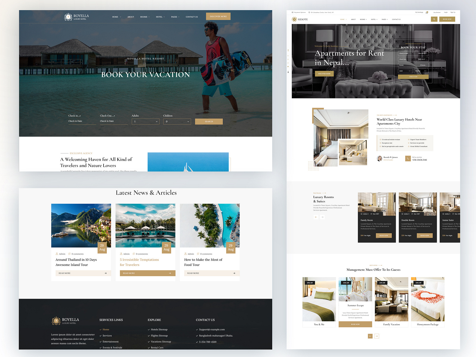 Resort and Hotel Boking Template by Hossen Babu Orfe Hira on Dribbble