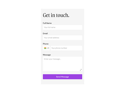 Day 28 >Daily Ui Challenge contact page dailyui form design message box