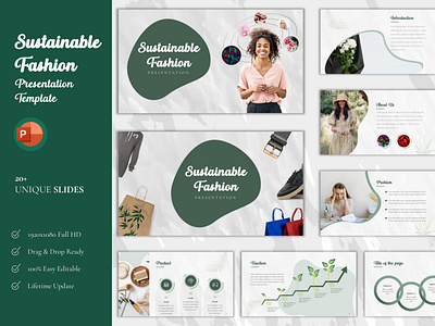 Sustainable fashion Power Point Template (PPT) business presentation corporate ppt corporate presentation design editable ppt fashion pitch deck pitch deck template powerpoint ppt sustainable fashion