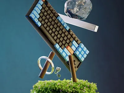 The Keyboard Project 3d animation ar art artwork blender branding color design flat illustration motion graphics ui