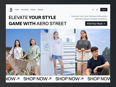 Aerostreet-Hero Section👕 apparel clothing clothing brand clothing company ecommerce exploration fashion fashion brand fashion website landing page market motion online shop outfit store streetwear wear web web design