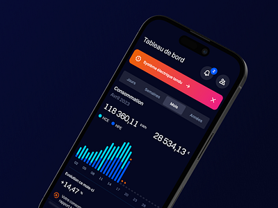 Energy Dashboard App Concept app consumption dashboard electricity energy issue minimal mobile monitoring savings ui