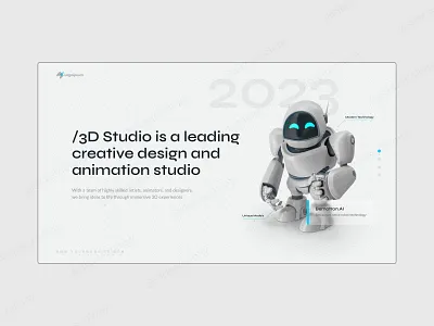 Creative Animation Studio Presentation Design 3d animation blue clean creative design design inspiration futuristic google slide keynote minimalist modern powerpoint presentation studio ui visual white