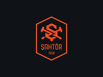 Şahtör Football Club crest emblem hammer irons karagandy kazakhstan maul mine miner mls monogram redesign shakhtar sledgehammer sports design westham