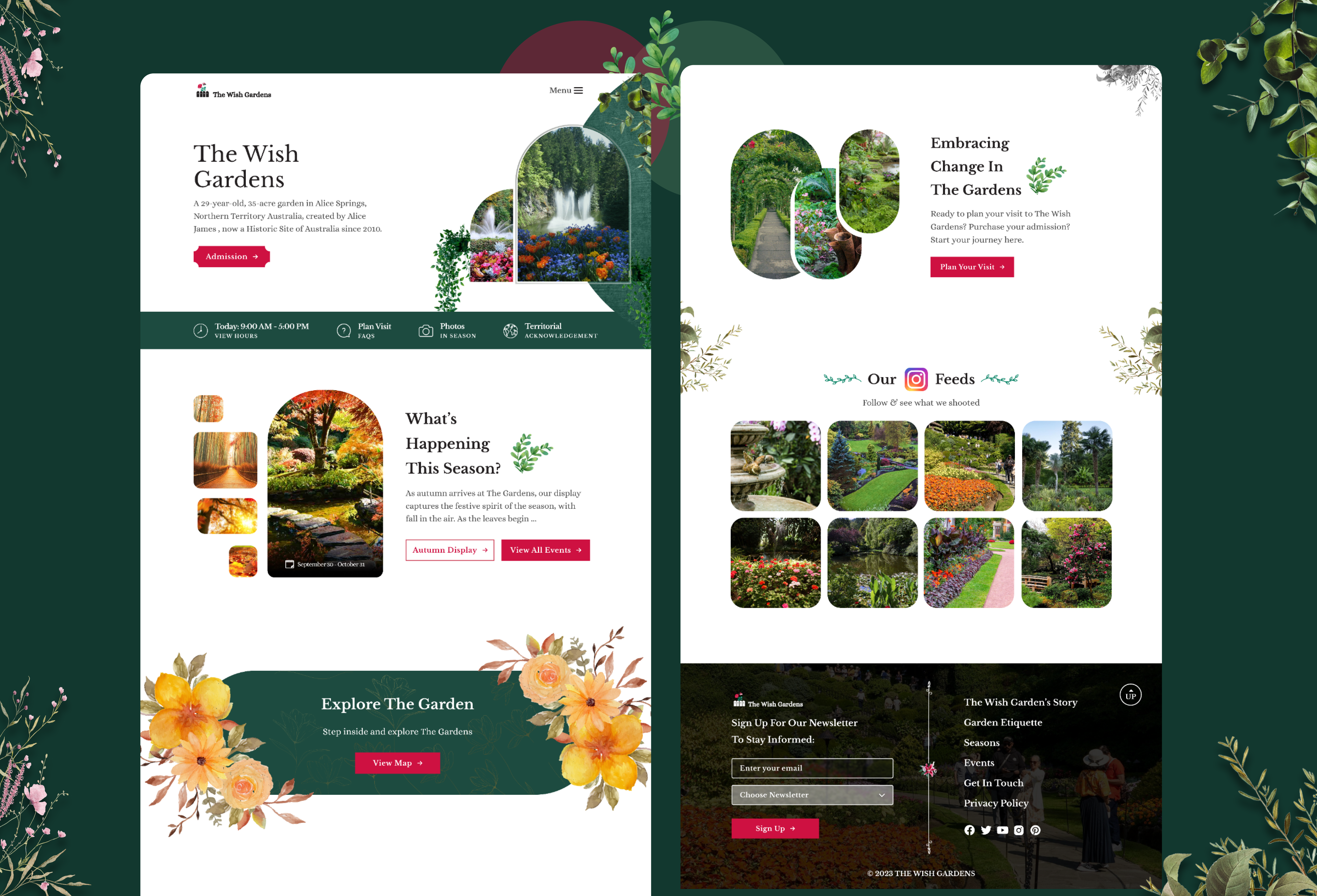 The Wish Gardens branding design garden graphic design historical illustration landmark landscape landscaping logo park typography ui ux vector wishtree wishtreetech