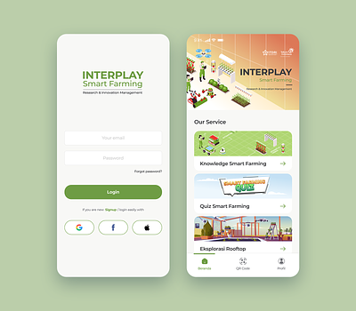 Interplay Smart Farming Project app design farming login page smart technology