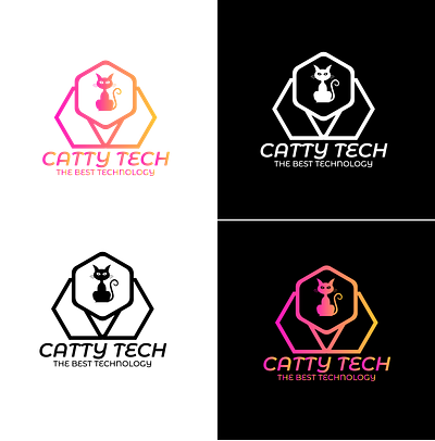 Catty technology with branding 3d bossiness logo branding combine logo graphic design logo minimalist logo website logo