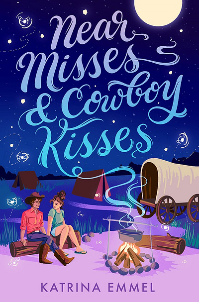 Near Misses & Cowboy Kisses X Alissandra Seelaus book cover graphic lettering love romantic