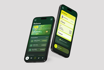 NeonFin, a cutting-edge banking app🚀 app design banking finance finance app green neon ui