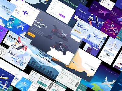 ✈️ Business Flights UI Elements and pages by econev branding business design econev evgheniiconev figma flights graphic design herosections lizzardlab logo ui vector