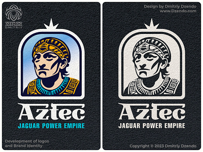 Aztec Warrior logo ancient aztec branding buy logo defender logo man maya empire militant powerful soldier warrior