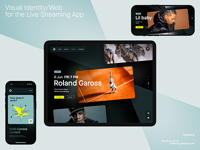 Website concept for the Live Streaming App about branding design gallery graphic design identity illustration live streaming logo main page pattern platform website