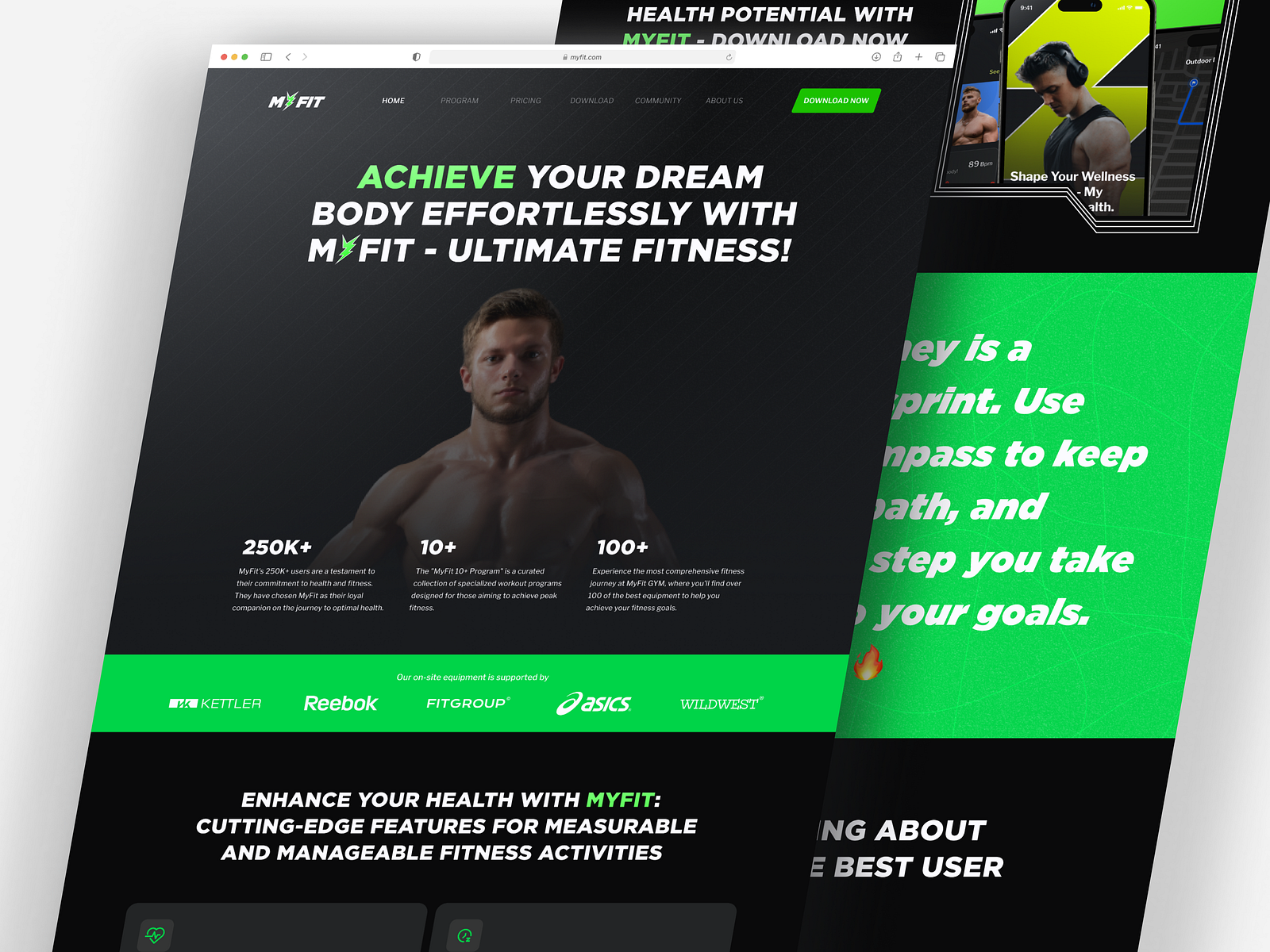 MYFIT Fitness & GYM Landing Page 💪💪 by Bagas Surya A on Dribbble