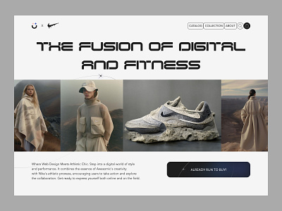 Awesomic x Nike Collaboration - Concept ai clean creativity graphic design landing midjourney site ui ux web web design
