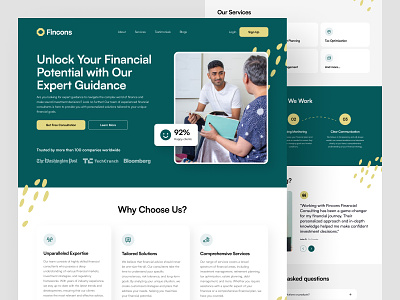 Financial Consultant Landing Page consultant design figma finance financial home page homepage interface landing landing page landingpage money ui uiux user experience user interface ux web webdesign website