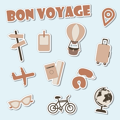 Travel Stickers Illustrations cartoon graphic design illustration sticker travel travel stickers illustrations