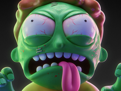 Zombie Morty - color version 3d blender character halloween morty rickandmorty spooky