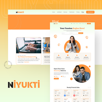 Job portal website templates: Niyukti branding ui