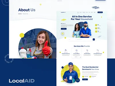 Cleaning Services Website: LocalAid branding ui