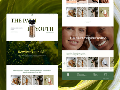 Cosmetic E-commerce Website Design application beautiful branding cosmetic design ecogreen figma landing page nature ui uiux design ux