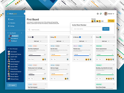 Project Management DashBoard Design adobe xd figma modern design project management user research uxui design