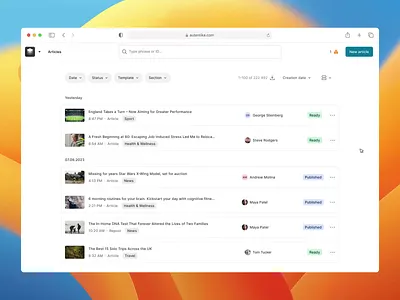 Article heatmap – user engagement ai ai concept design media newsroom ux