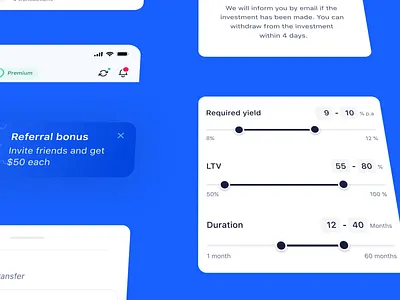 Investown—real estate investing animation app clean component design fintech minimal mobile real estate ui ux