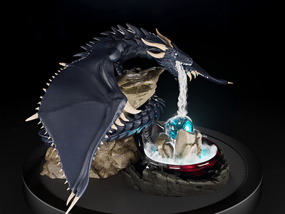 Dragon's Patience 360 3d after effects animation c4d. censer character cinema4d design dragon feng fire fog ice illustration incense loop motion design shui smoke