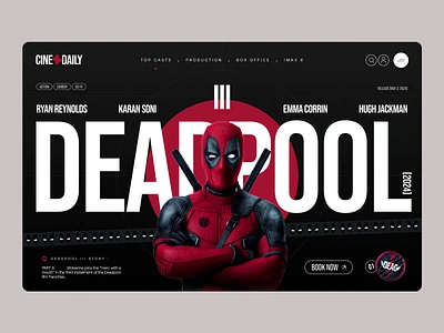 Cinema Landing Page animation cast cinema clean community entertainment imax interface landing page animation live minimal motion graphics movie netflix series startup streaming trailer ui ux webdesign