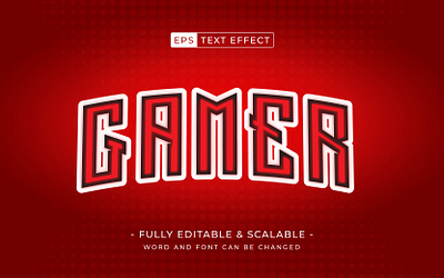 Gamer gaming esport style text effect number