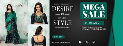 Designer Saree Blouses BANNER 3d animation branding graphic design logo motion graphics ui