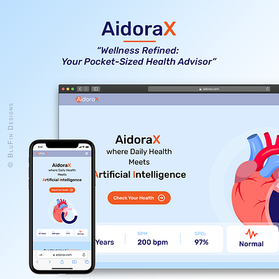 AidoraX - Where Daily Health Meets Artificial Intelligence graphic design healthcare ui ux website