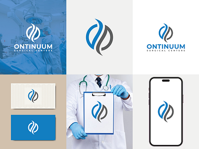 Ontinuum Surgical Centers Logo brand identity clinic health logo design medical surgeries surgery surgery center surgery clinic