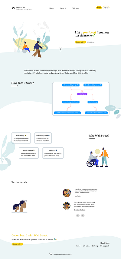 Wall Street - The Community Exchange Program figma product design ui user research ux visual design