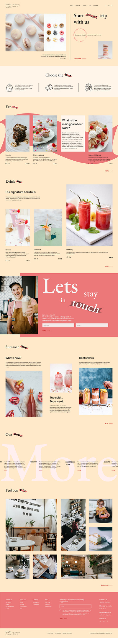 Cafe Website UX/UI design ui ux web