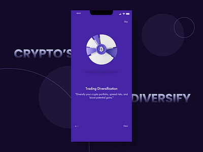 Crypto's Diversification - Onboarding Screen 3d 3d art 3d elements 3d icon 3d illustration app bitcoin blender bot branding crypto design graphic design illustration minimal mobile screen onboarding trading ui walkthrough