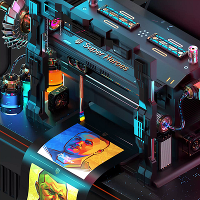 Super Heroes 3d abstract animation art budanov general hero heroes isometric kim loop motion design neon print printer ua ukraine war zaluzhnyy zelensky