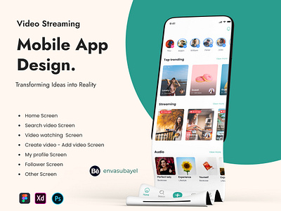 Innovative Video Streaming Mobile App UI Design. creativeui dynamicui easynavigation graphic design hdstreaming interactivedesign mediaapp mobileappdesign mobileentertainment mobilemedia movieapp streaminglibrary streamingservice tvshowapp ui uiux userfriendly videocatalog watchanywhere